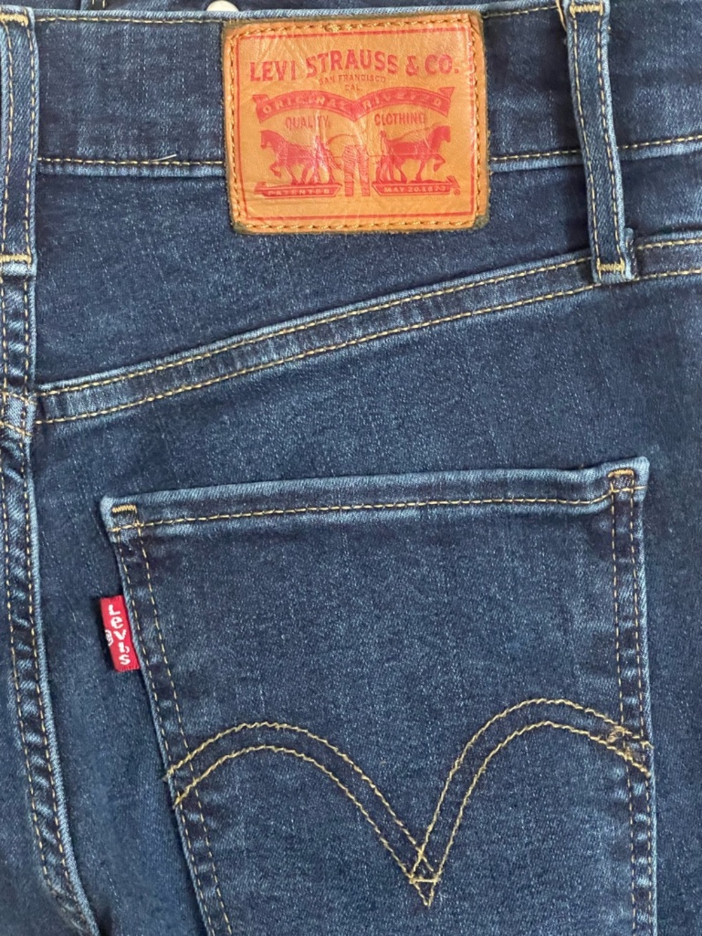 Levi's Mile High Super Skinny Jeans Leather Patch size 28 28x32
